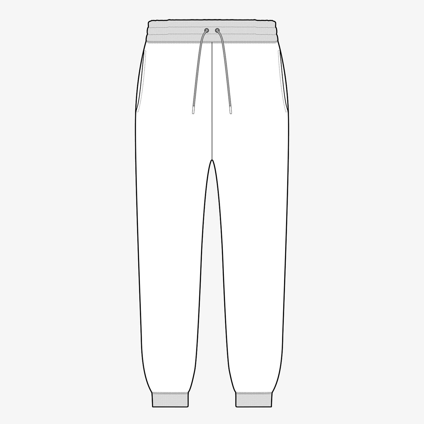 Classic Joggers with rib trim 2D CADS