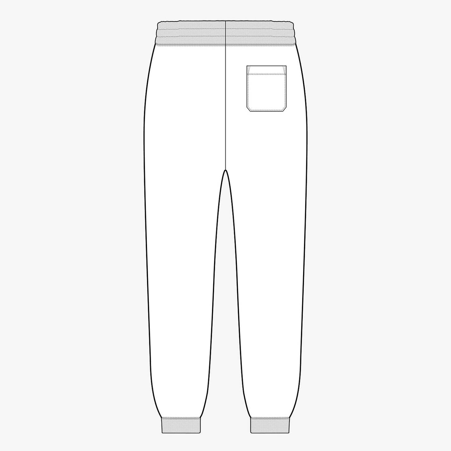 Classic Joggers with rib trim 2D CADS