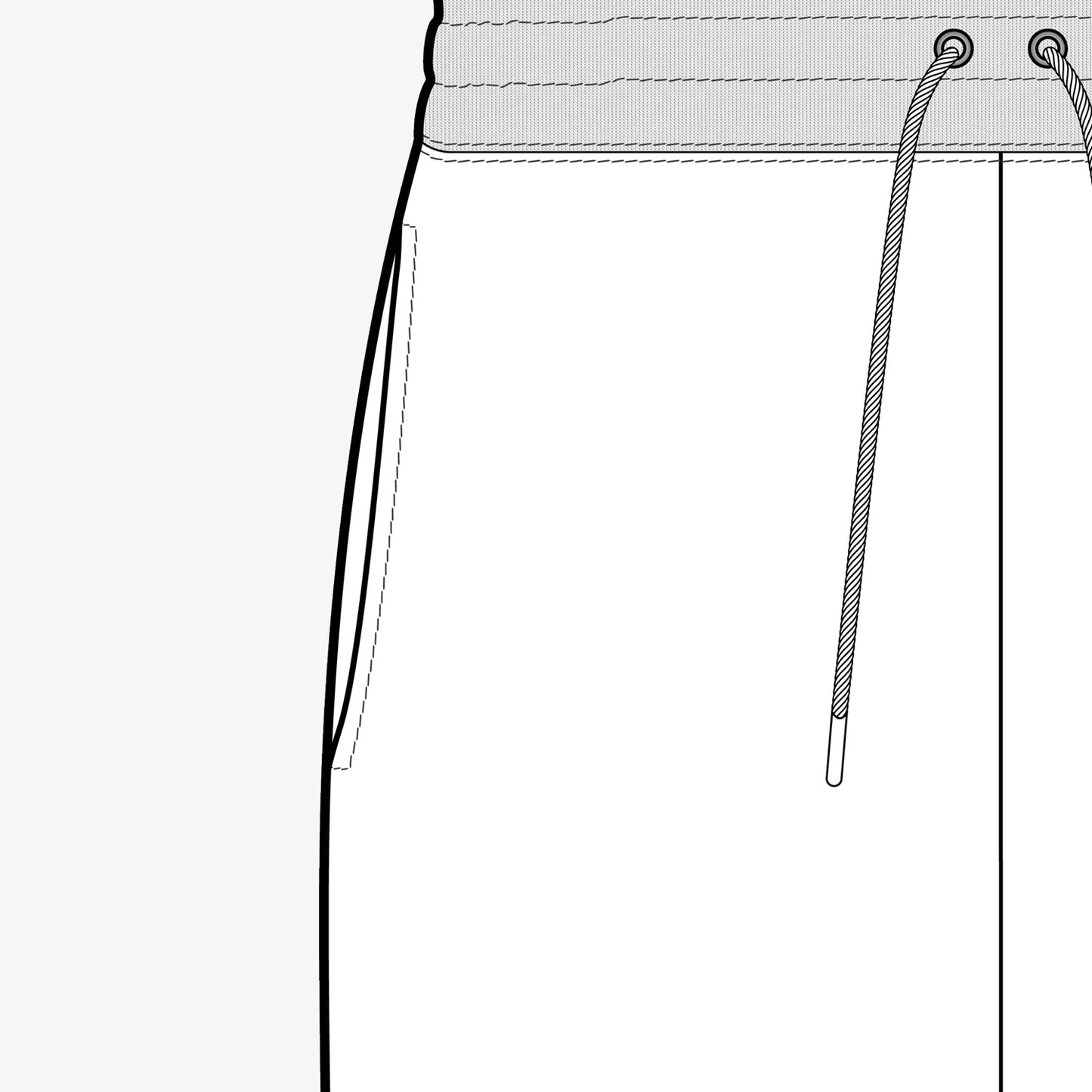Classic Joggers with rib trim 2D CADS