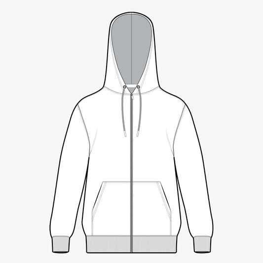Classic-Fit Full zip Hoodie 2D CADS